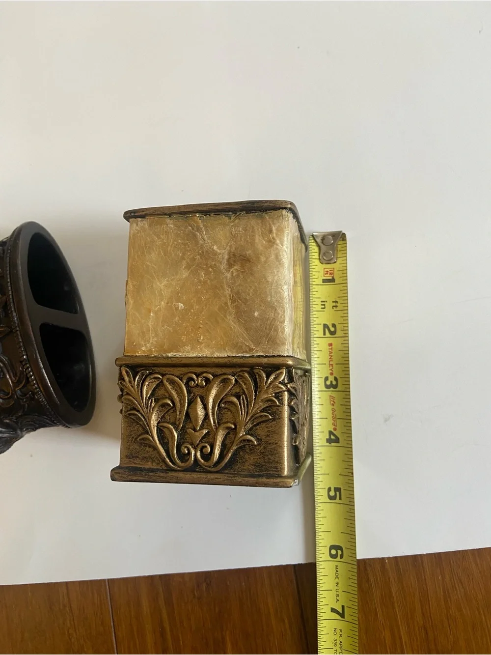 Ornate Gold-Tone Decorative Bathroom Fixtures , Set of 2